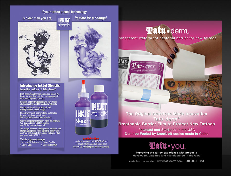 print brochure design for tattoo skin care products